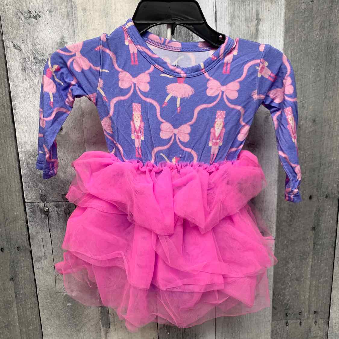 Size 0-3 Months Blue/Pink Bamboo Romper