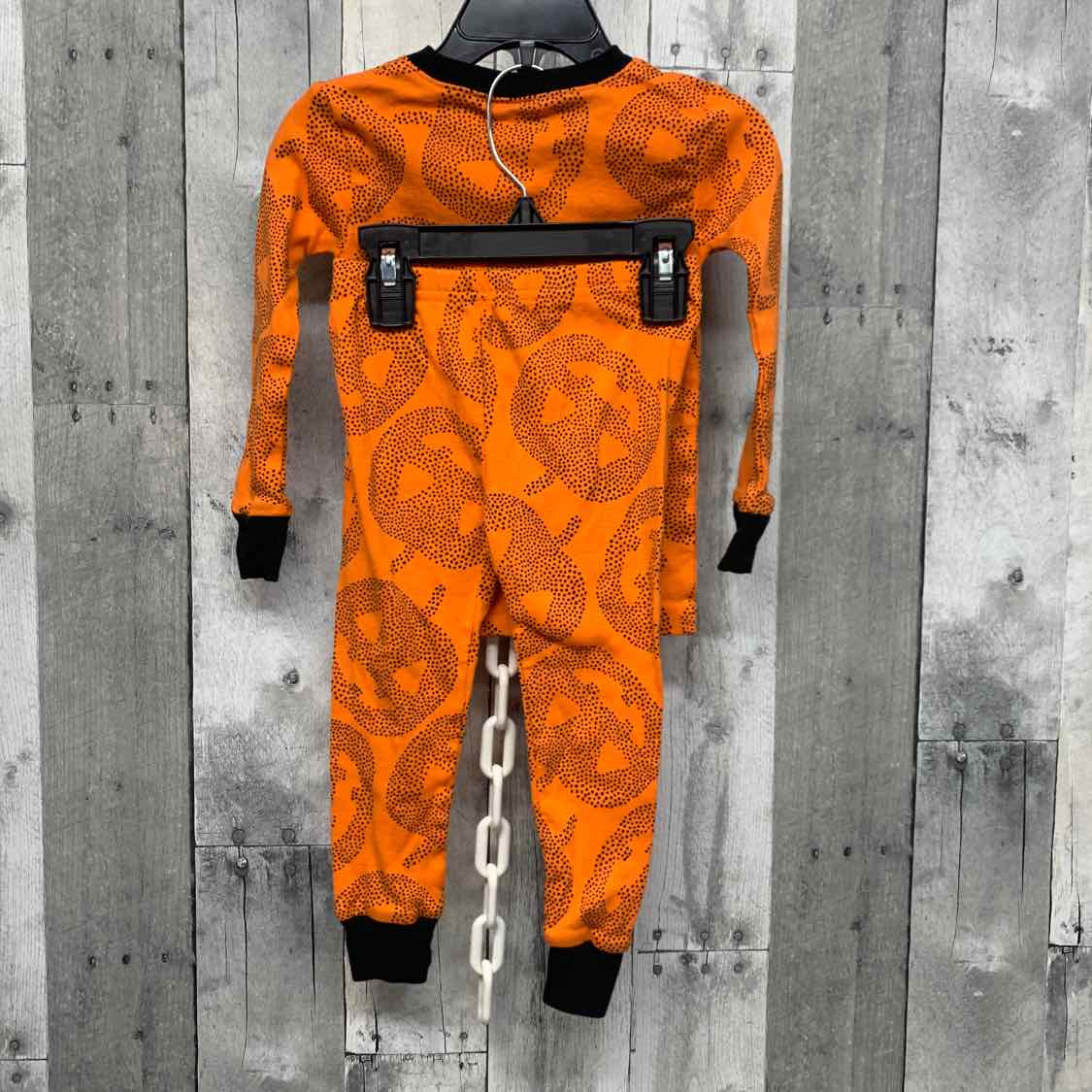 Size 2T Orange/Black Carter's 2pc PJs