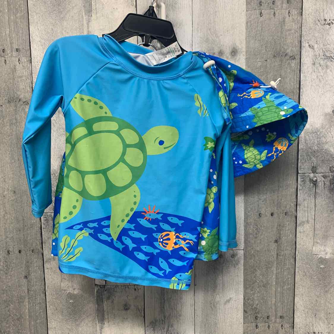 Size 12-18 Months Blue/Green B Brand 2pc+ Swim Suit