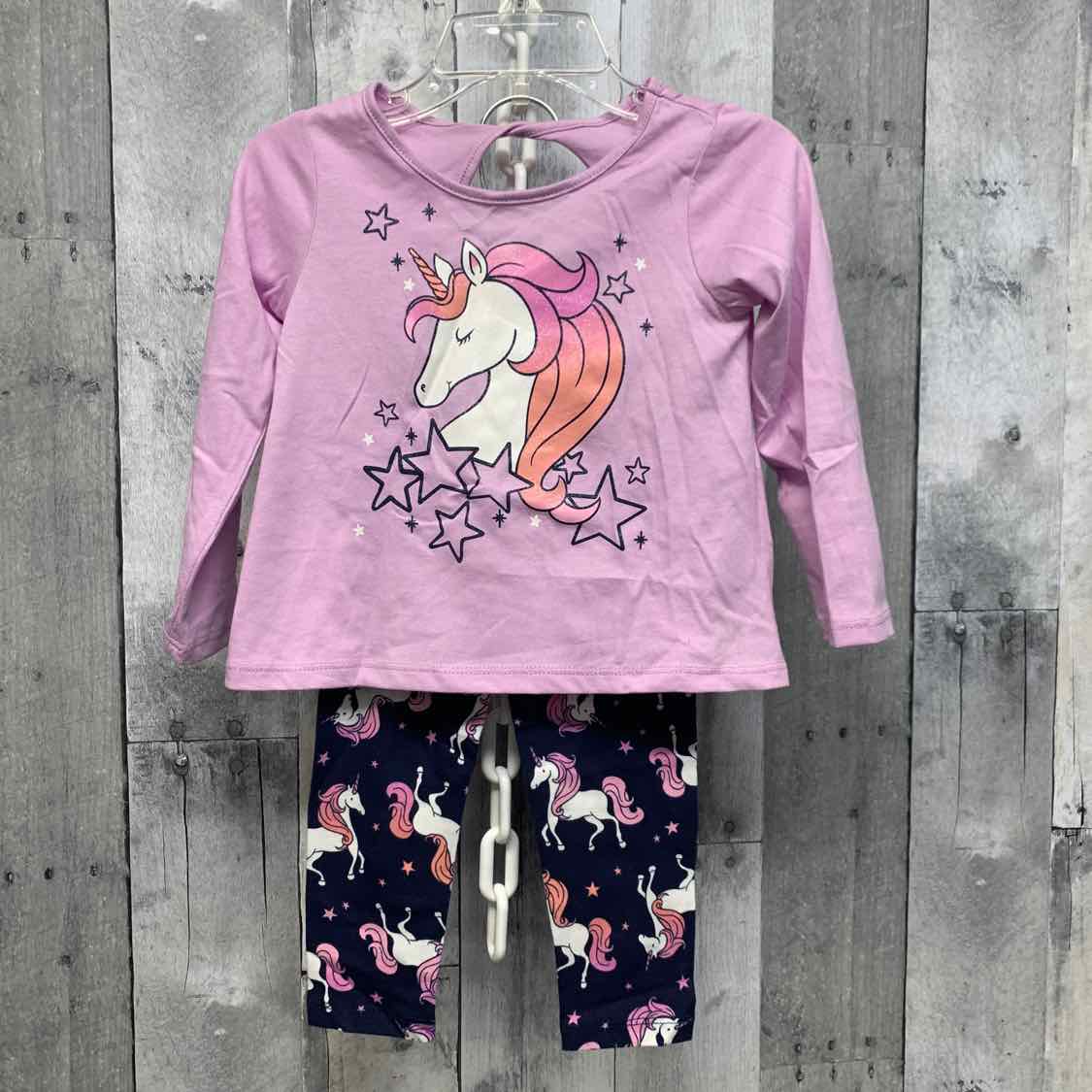 Size 18-24 Months Pink/Navy Children's Place Shirt/Leggings