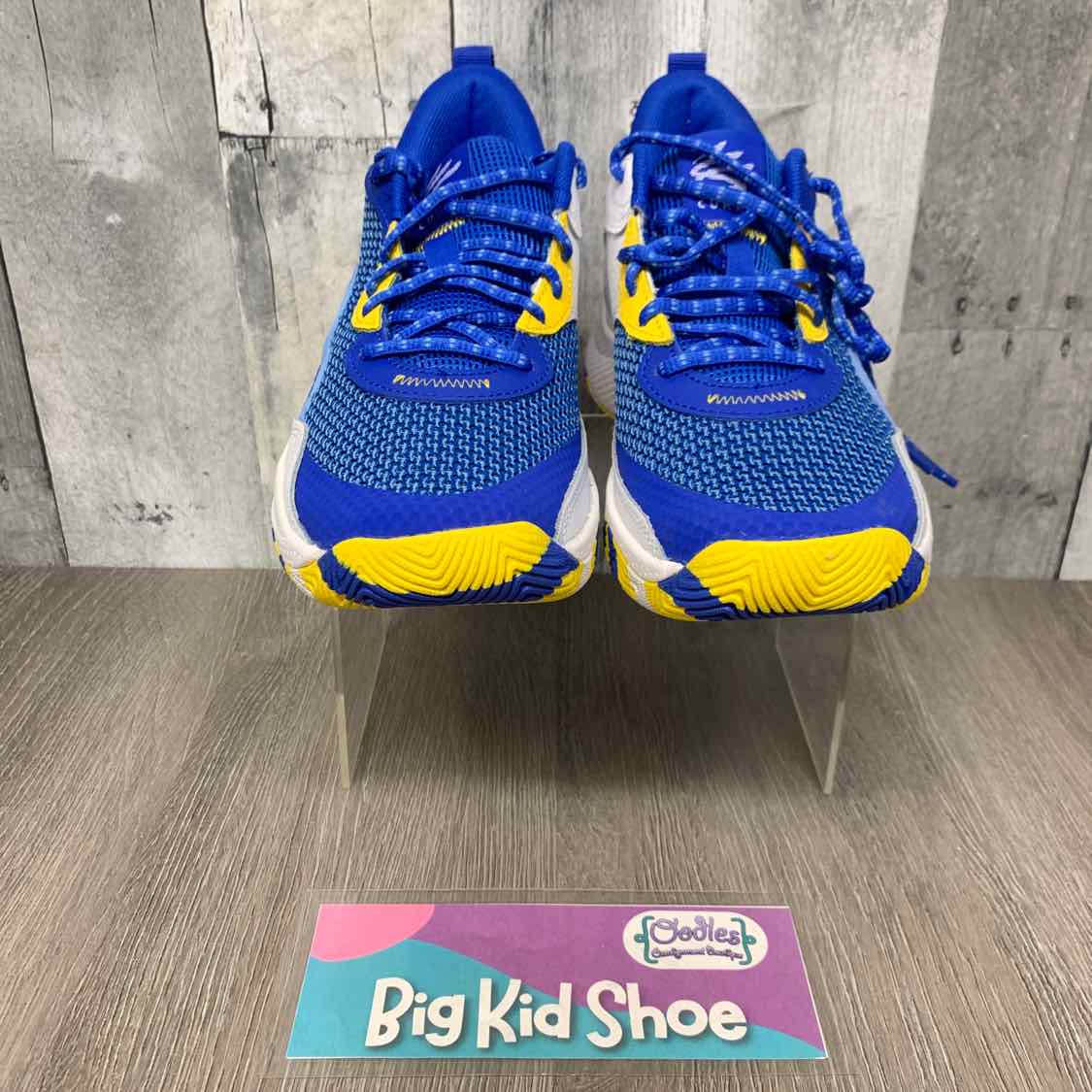 Size 4.5 Blue/Yellow Sport Brand Sneakers