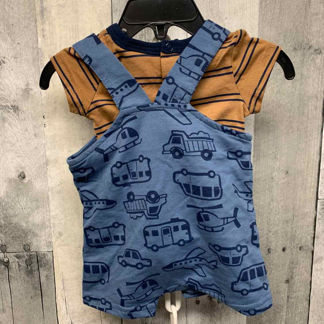 Size 0-3 Months Brown/Blue B Brand Shirt/Shorts