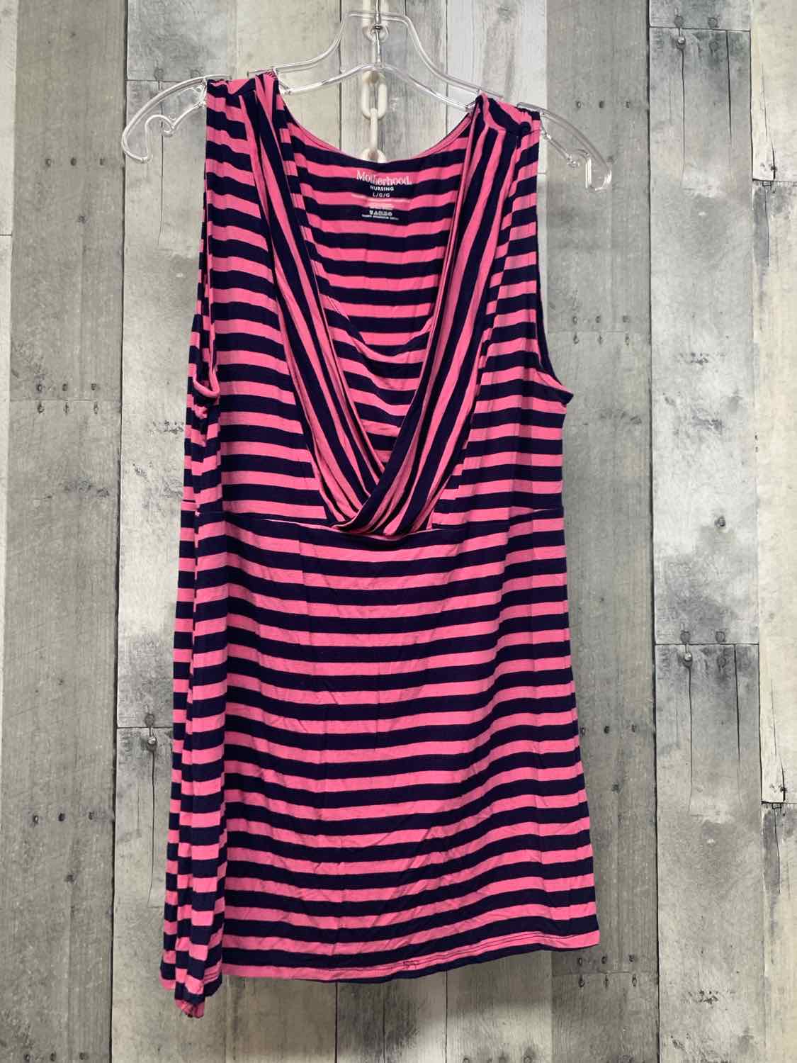 Size L Pink/Navy Motherhood Tank Top