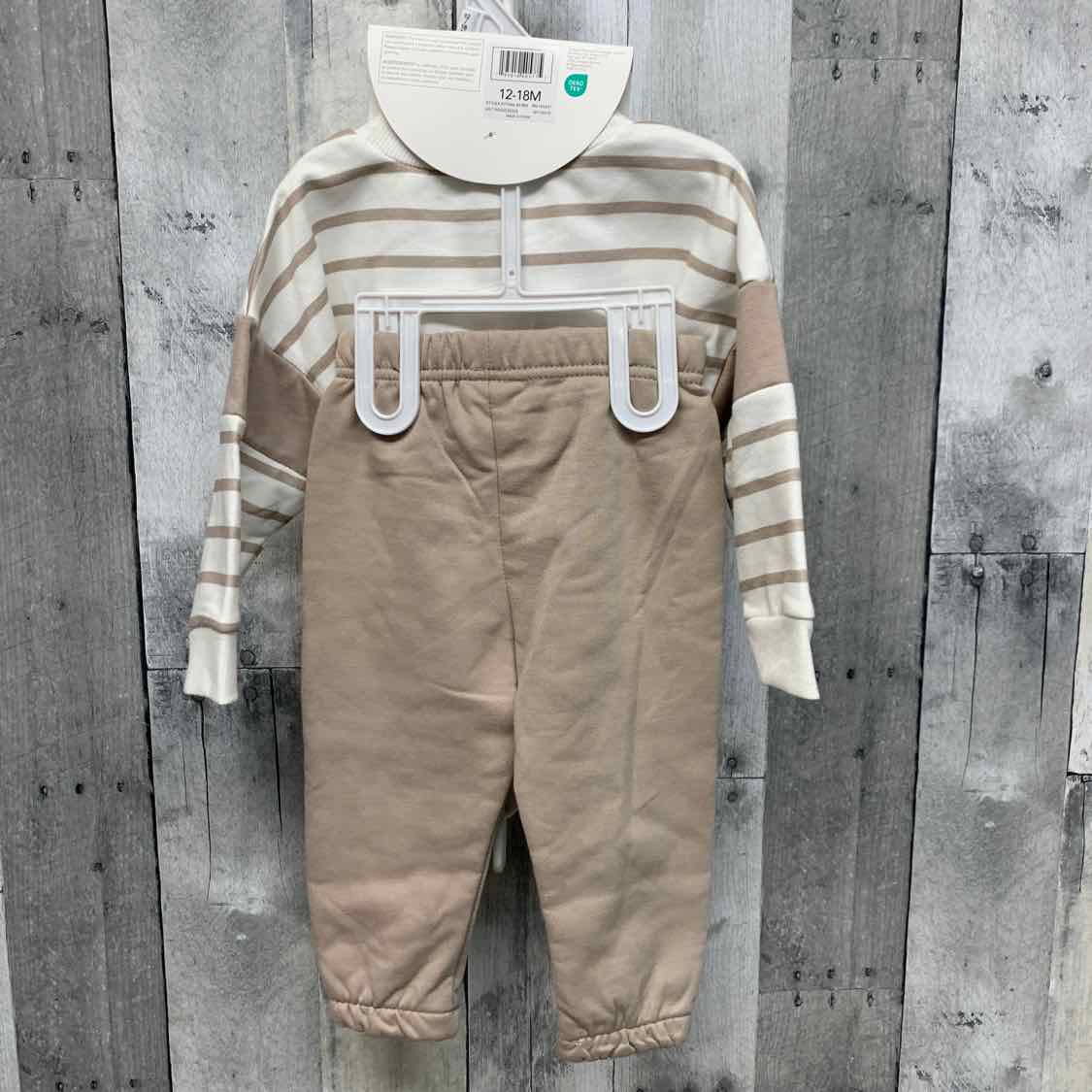 Size 12-18 Months Tan/White Mid Brand Shirt/Pants