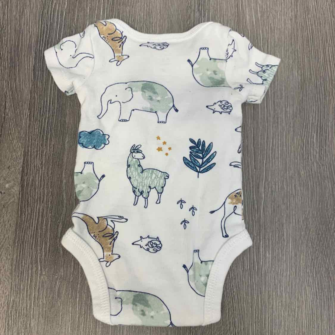 Size Preemie White/Blue Just One You Bodysuit