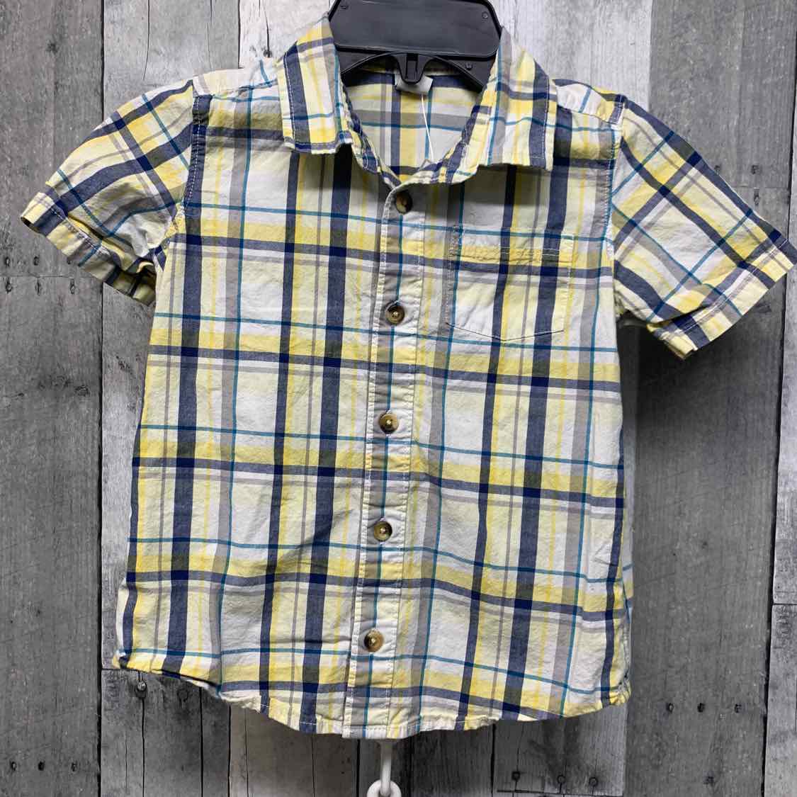 Size 5T Yellow/Navy Old Navy Button Up
