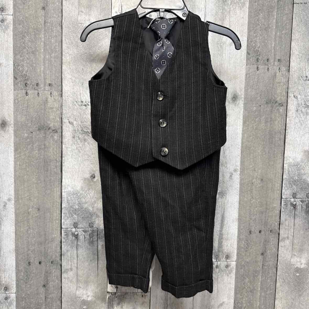 Size 12 Months Gray Striped B Brand 2pc+ Suit