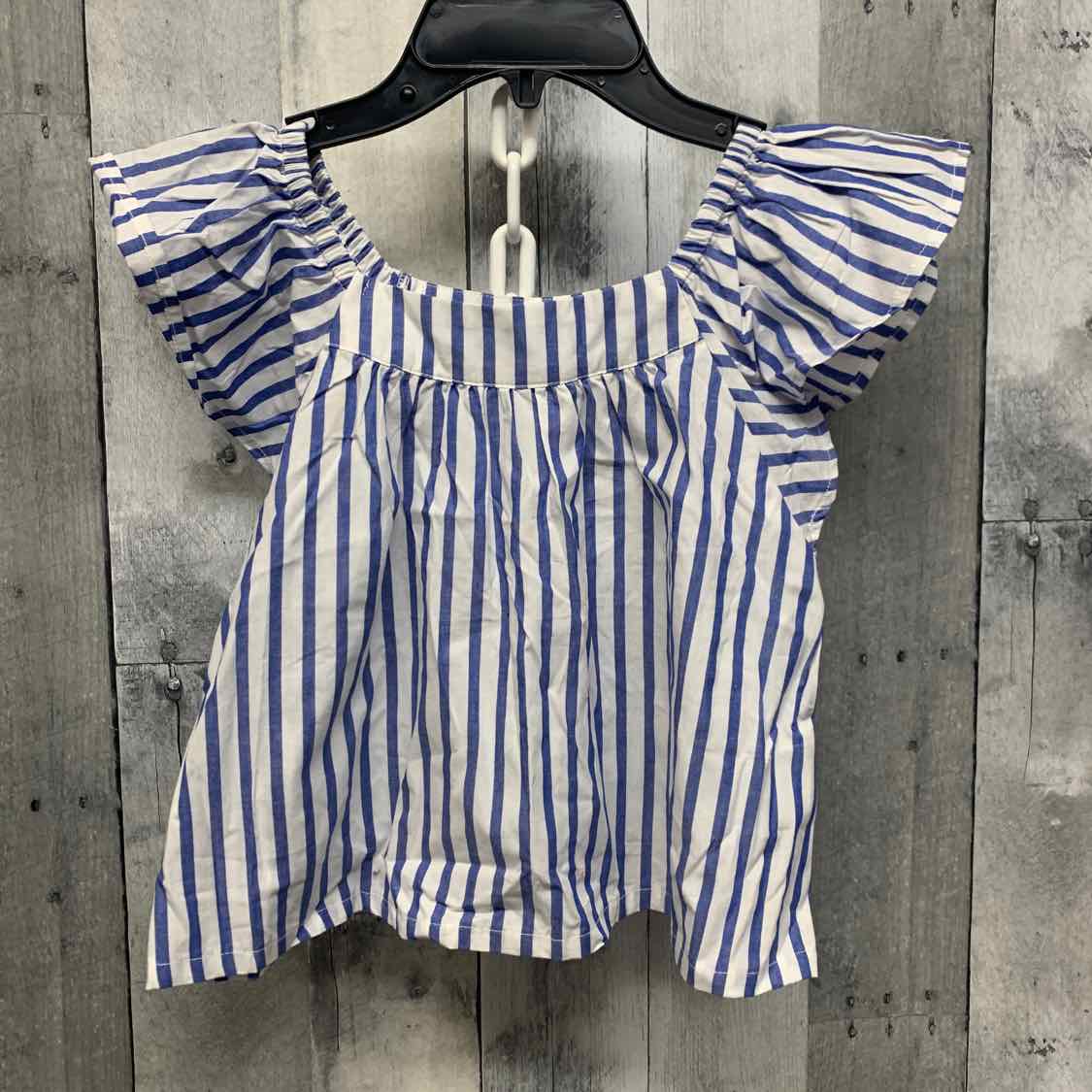 Size 4/5 Blue Striped Gap Short Sleeve Shirt