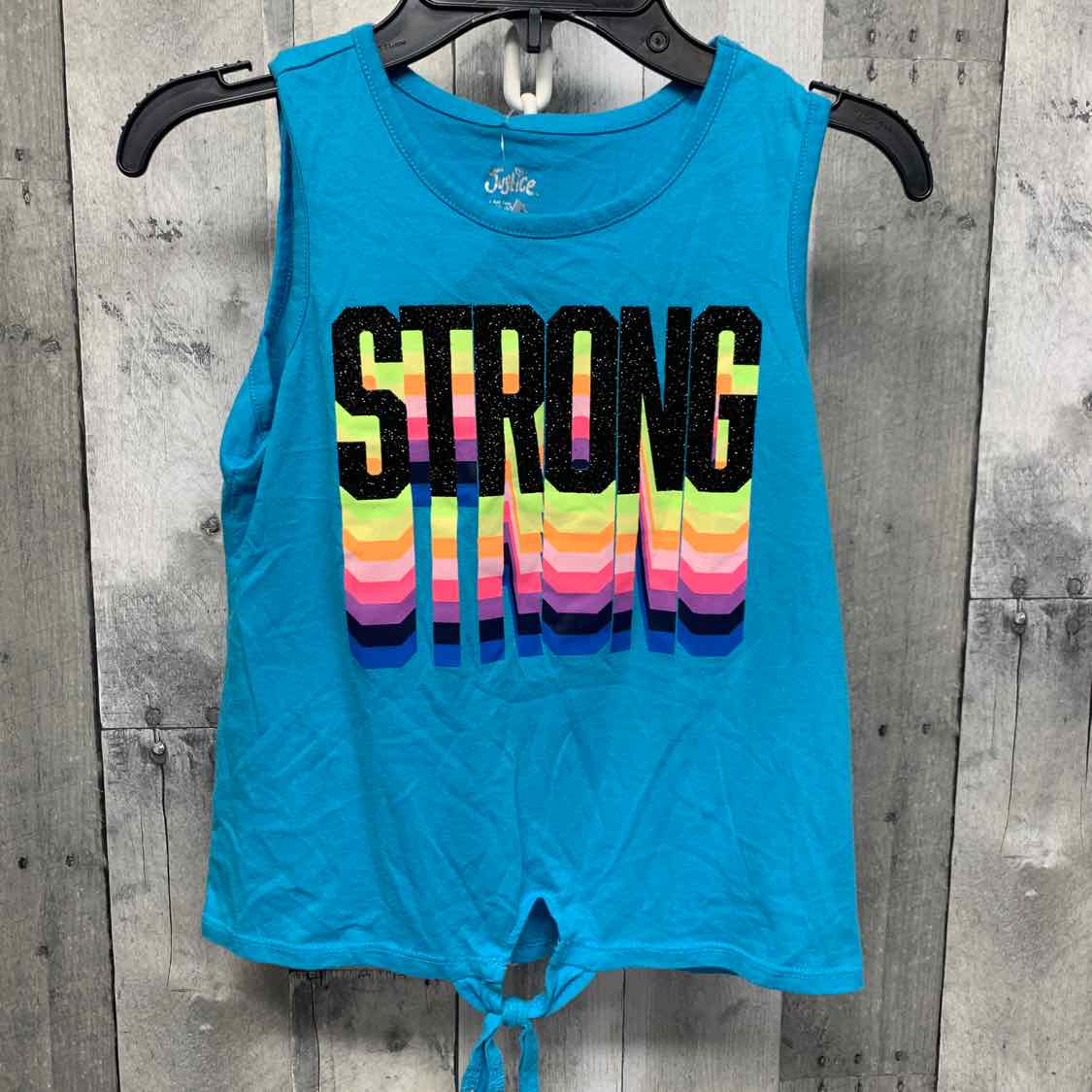 Size 10 Blue Graphic Justice Tank Top