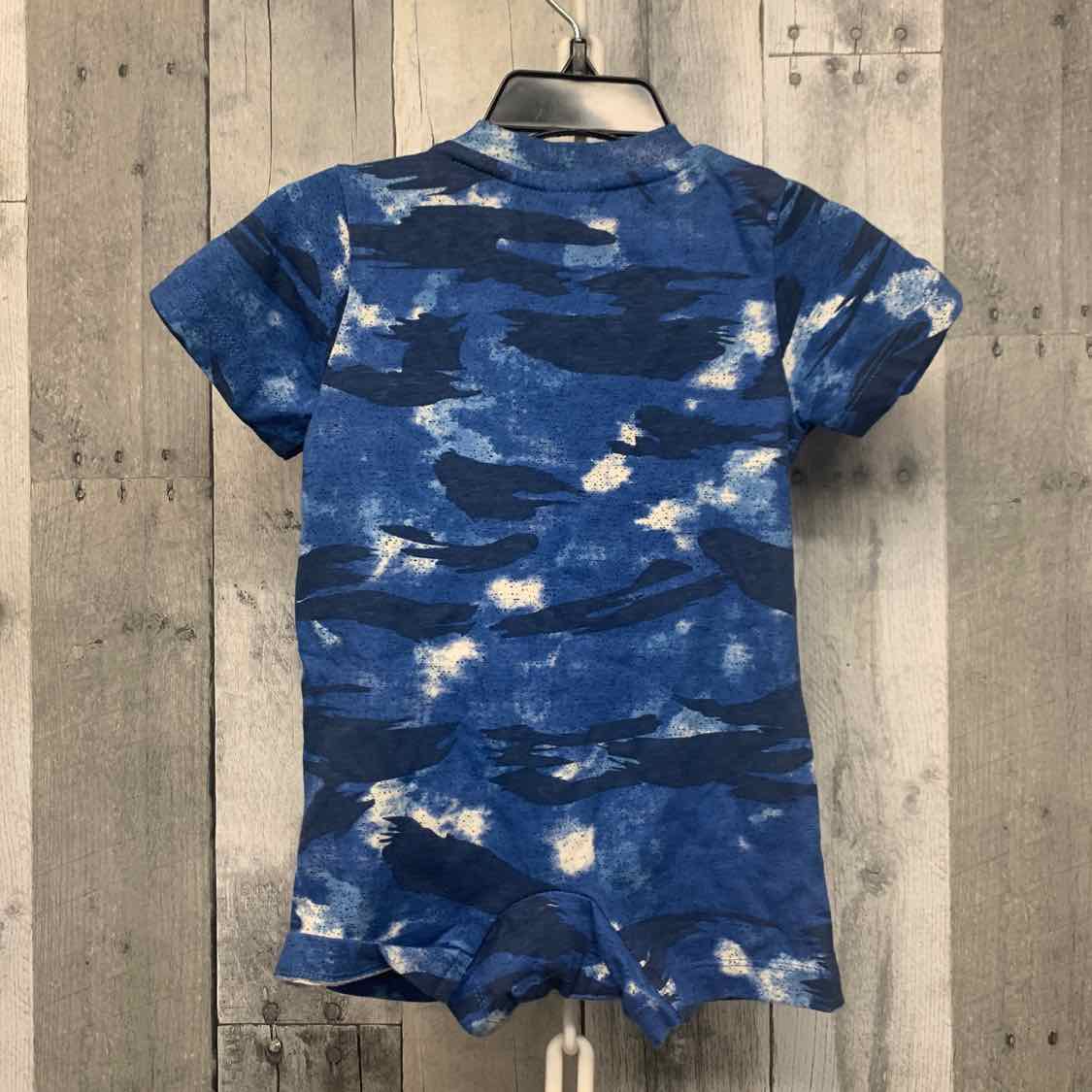 Size 9 Months Blue Print Carhartt Romper - OodlesCB