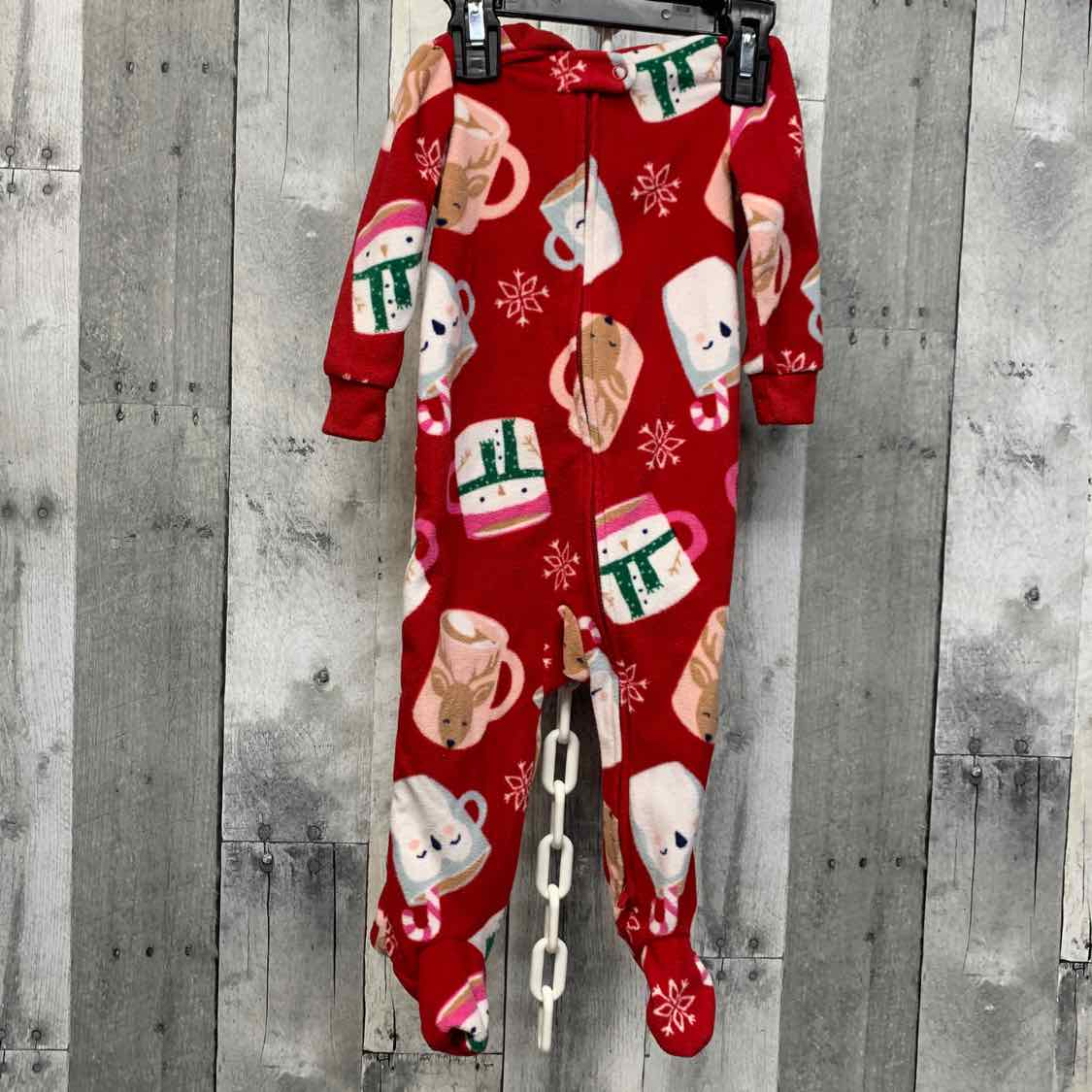 Size 6-9 Months Red Print Child of Mine Footy PJs