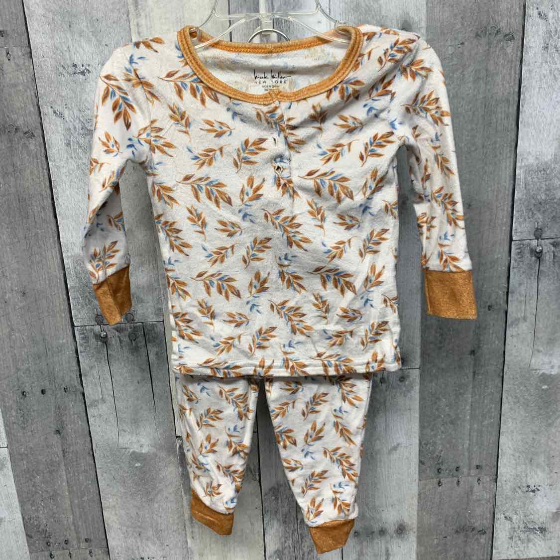 Size 2T White/Orange Nicole Miller 2pc PJs