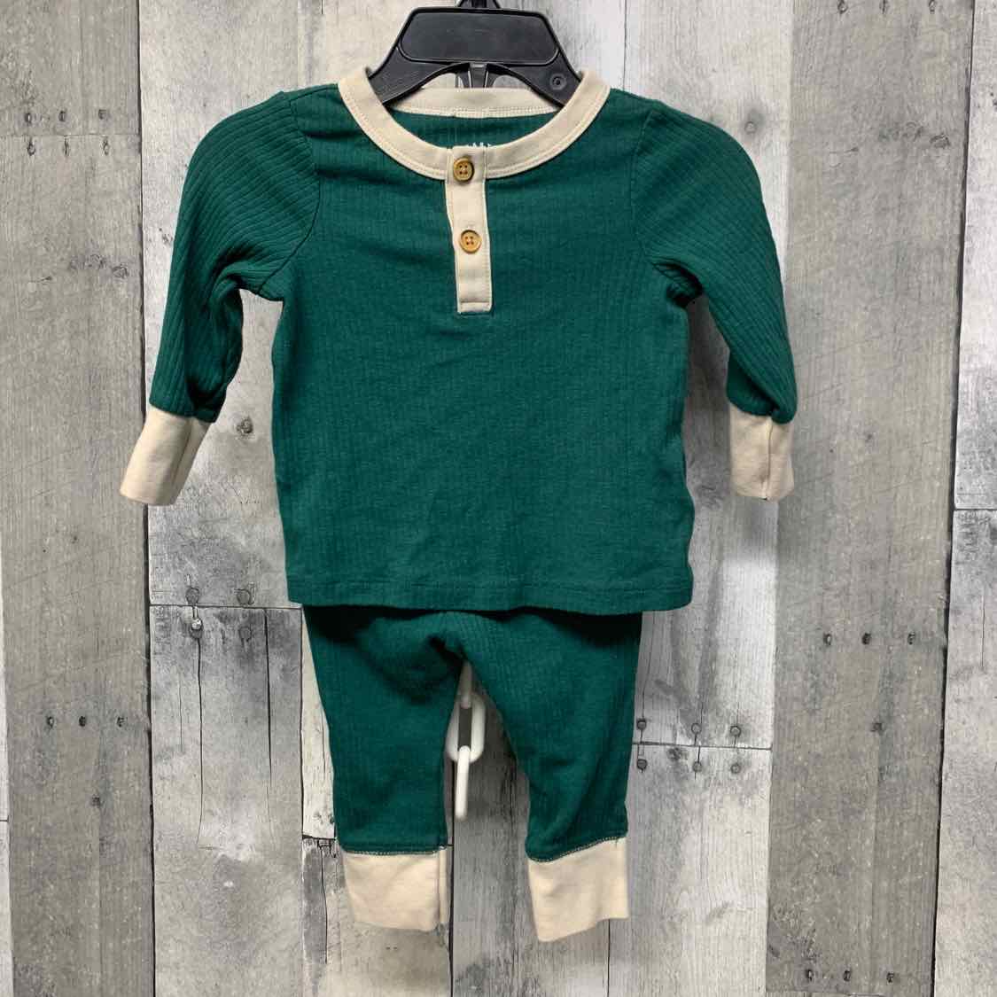 Size 3-6 Months Green Cat & Jack Shirt/Pants