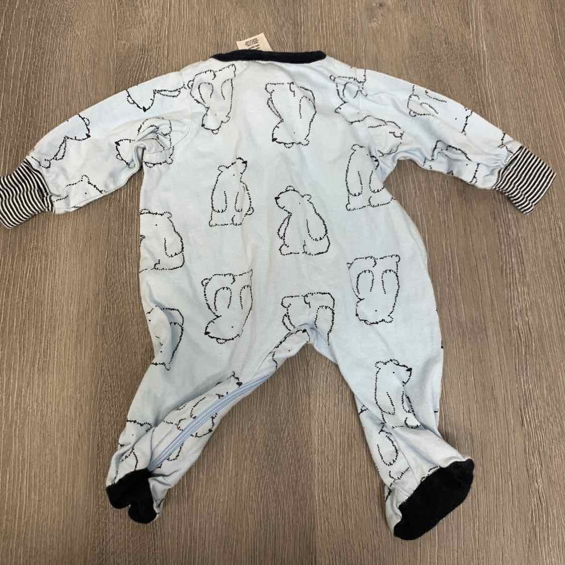 Size Preemie Blue Print Gerber Footy PJs