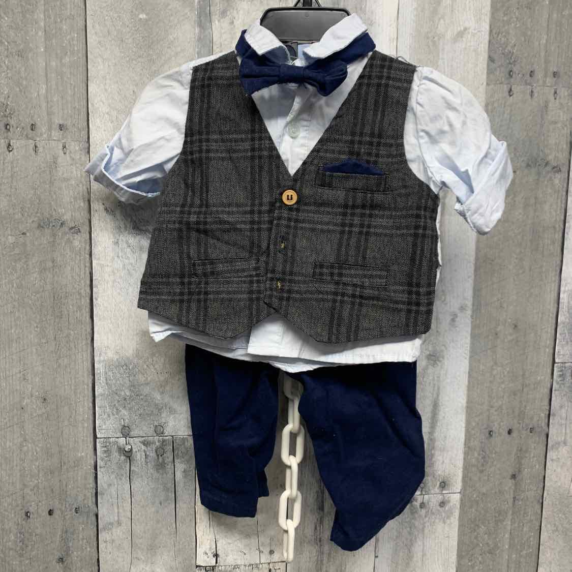 Size 3-6 Months Blue/Gray Little Lad 2pc+ Suit