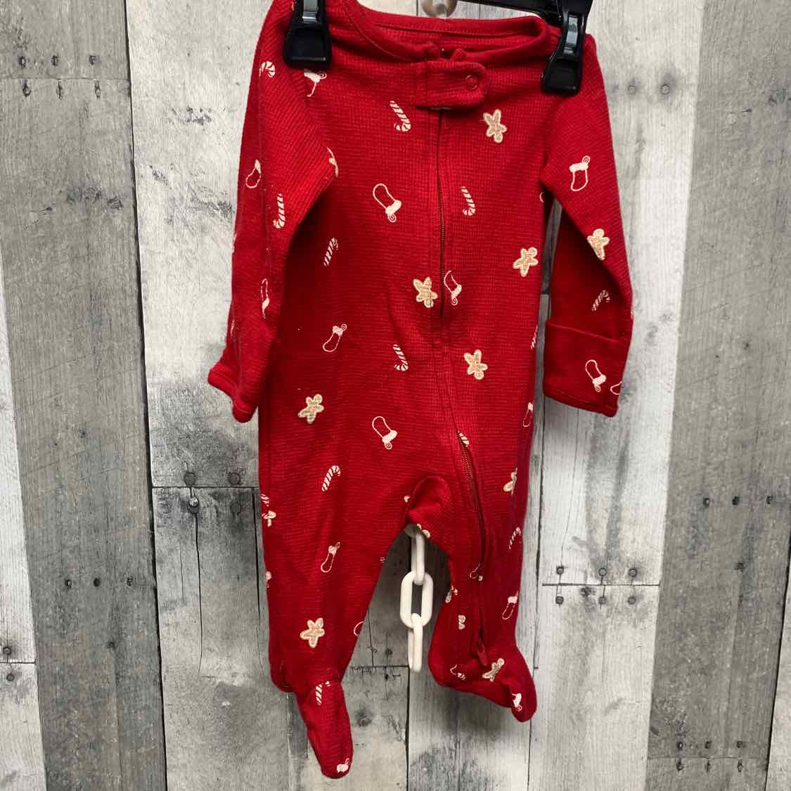 Size 3 Months Red Print Just One You Footy PJs