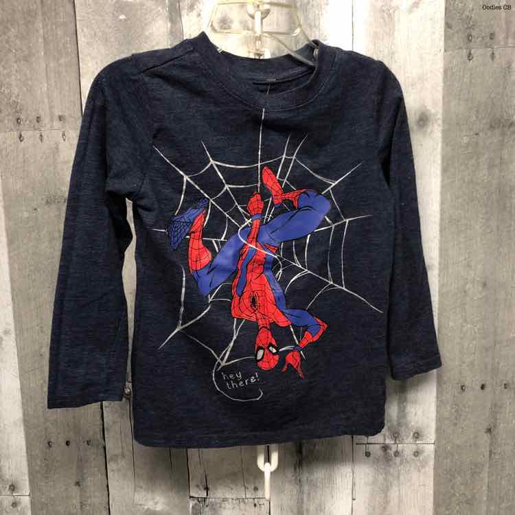 Size 3T Navy Graphic Marvel Long Sleeve Shirt