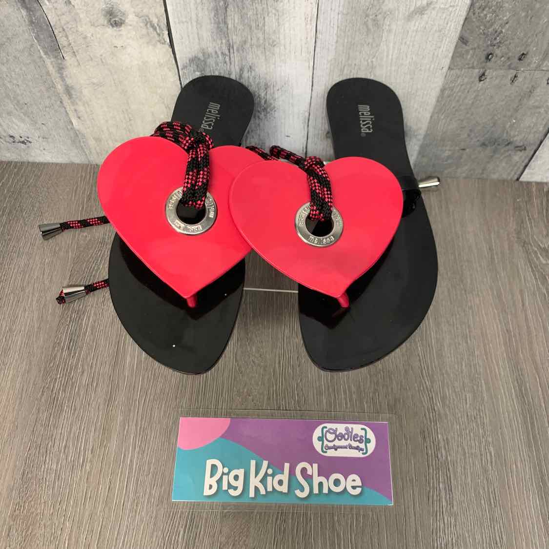 Size 5 Black/Pink Mini Melissa Sandals