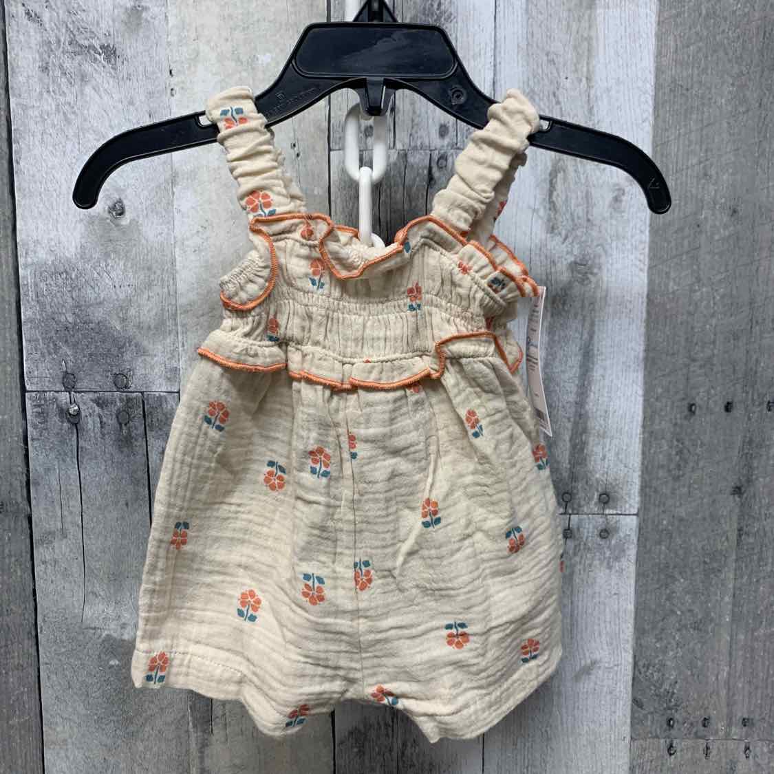 Size Newborn Tan Print Carter's Romper - OodlesCB