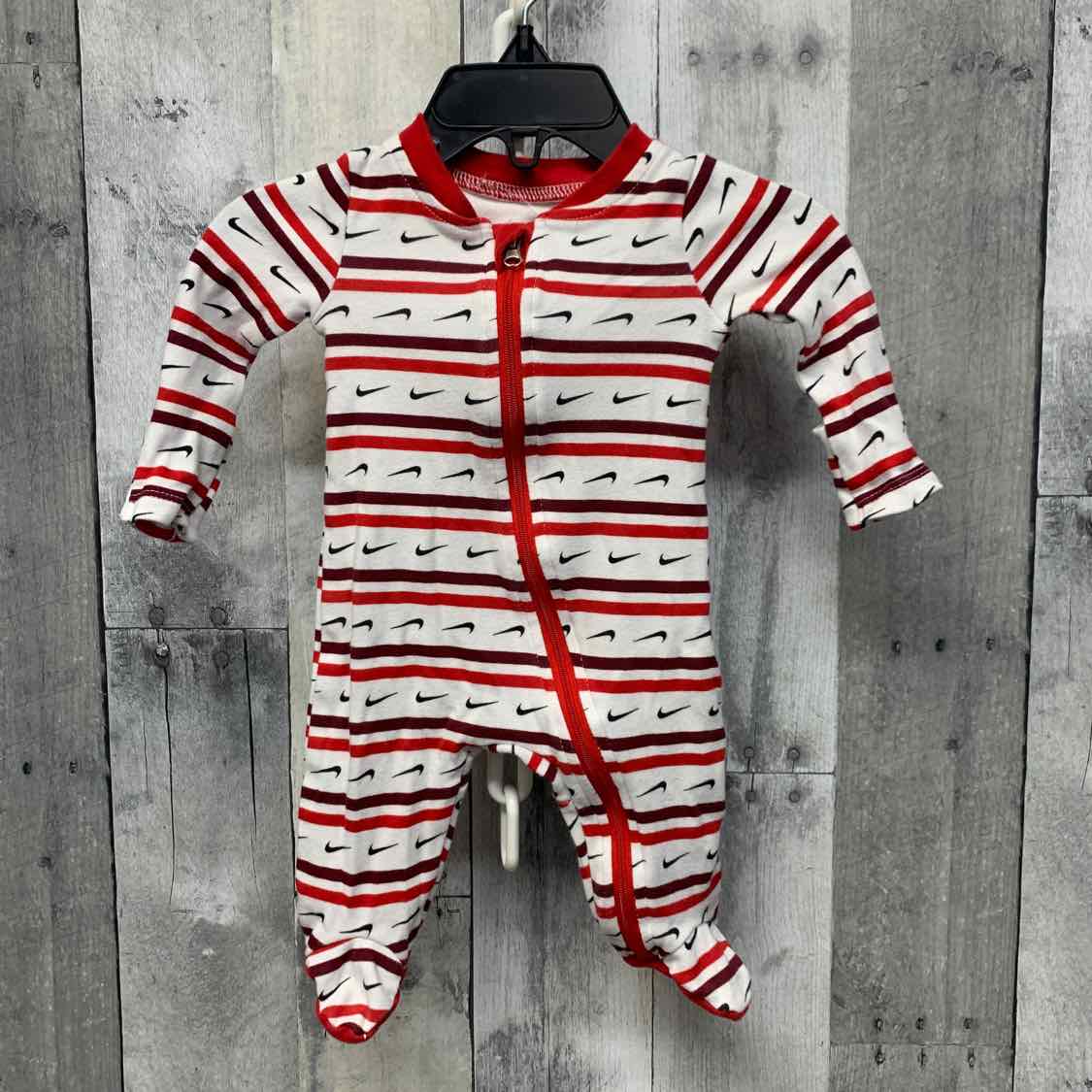 Size Newborn Red/White Sport Brand Footy PJs