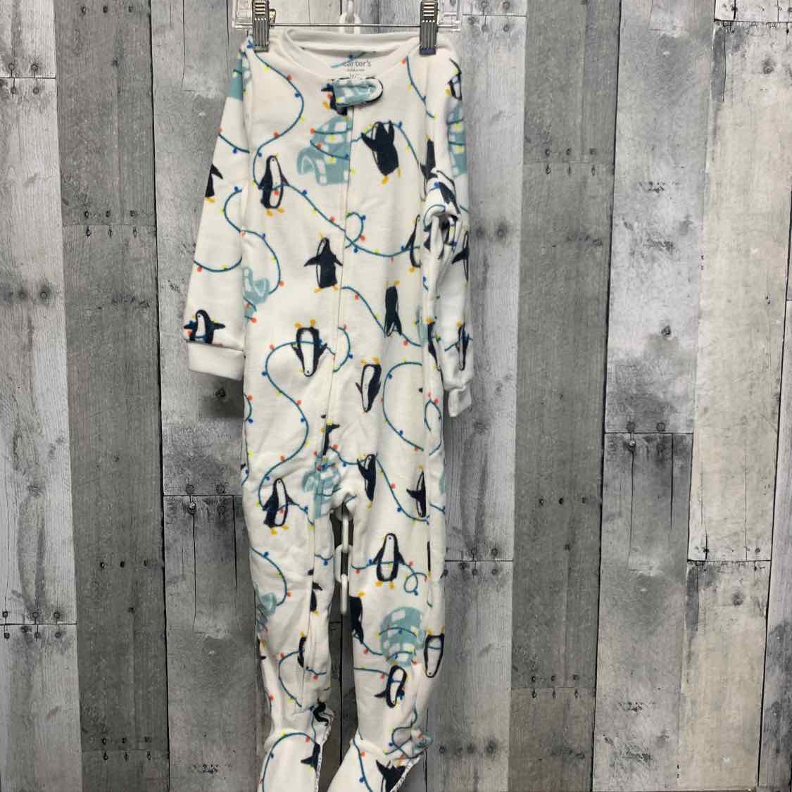 Size 2T White Print Child of Mine Footy PJs