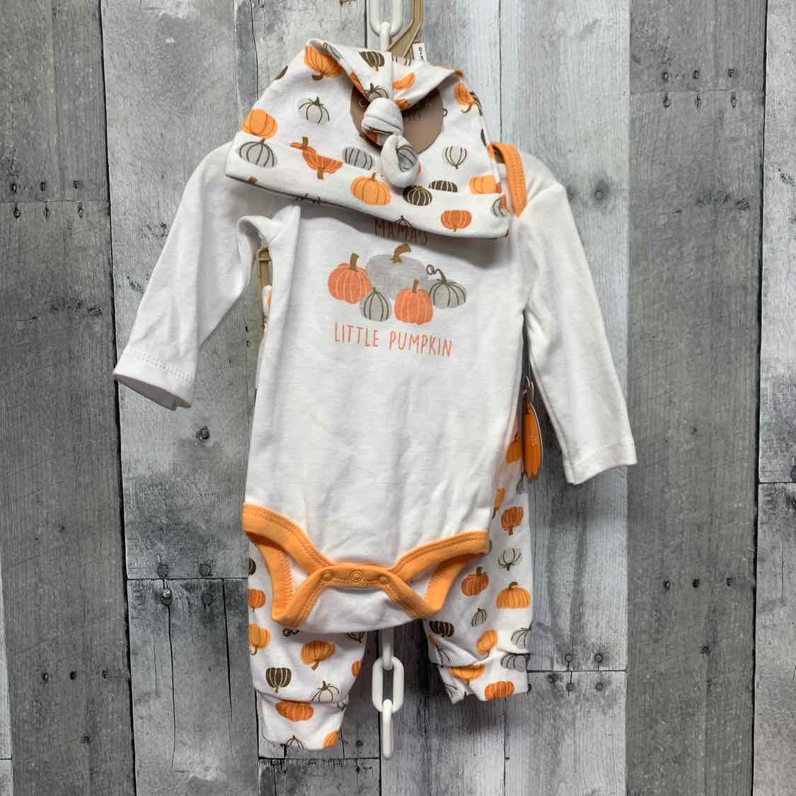 Size 0-3 Months White/Orange Chick Pea Shirt/Pants