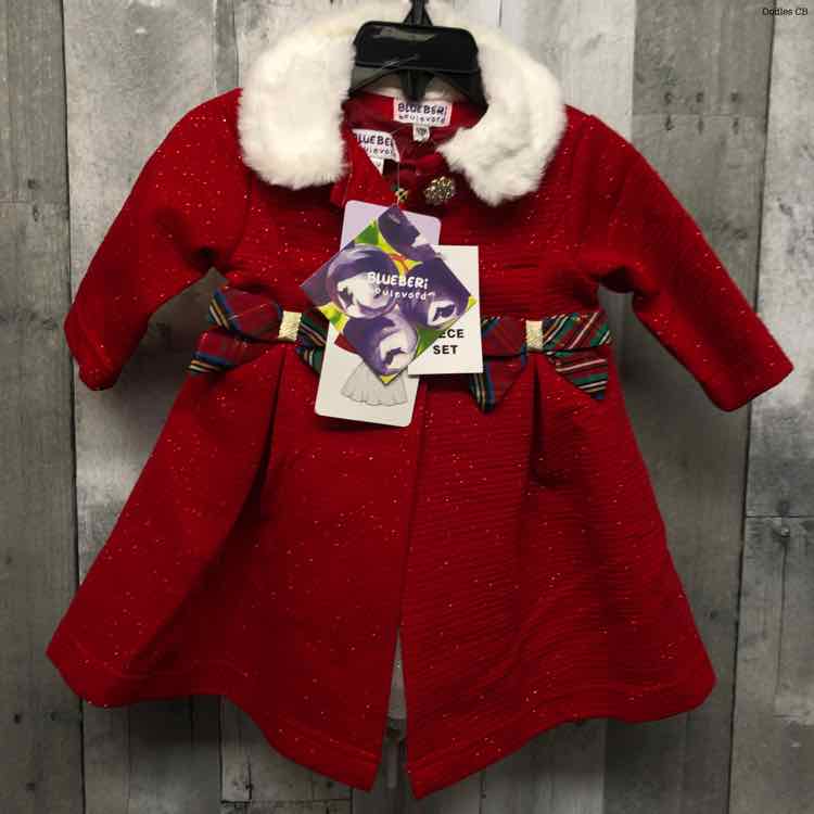 Size 6-9 Months Red/White Blueberi Boulevard 2pc Dress