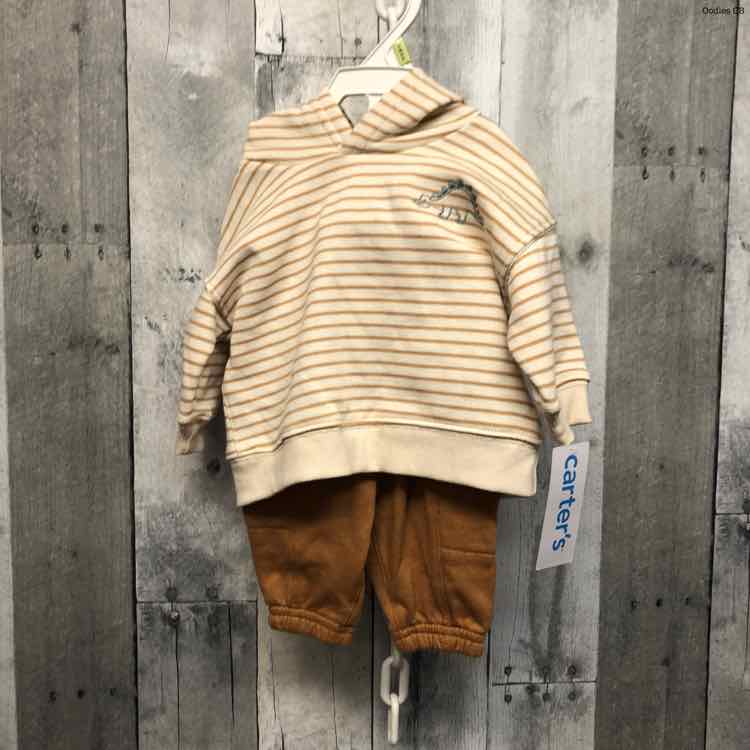 Size 3 Months Brown Striped Carter's Jacket/Pants