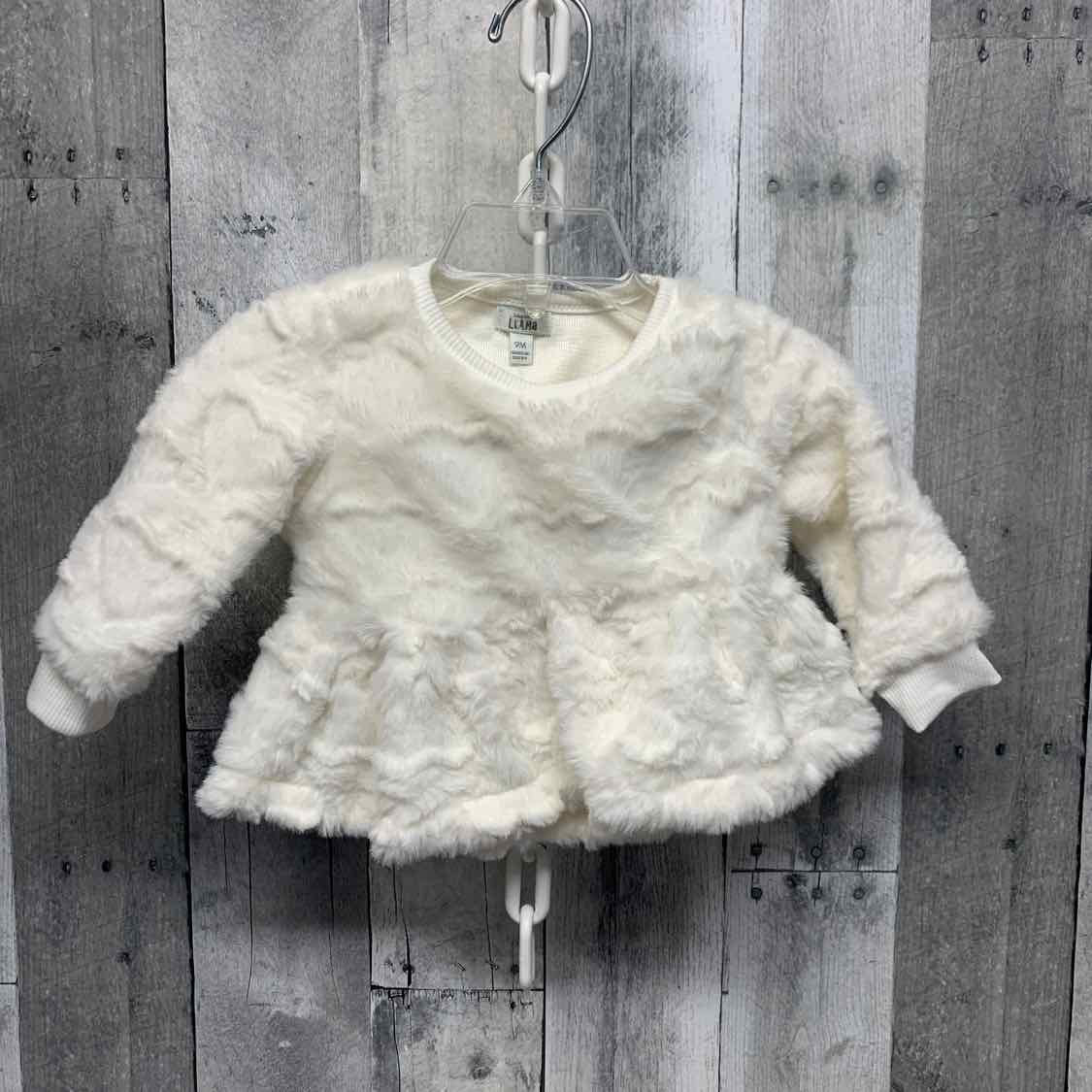 Size 9 Months White Laughing Llama Pull Over