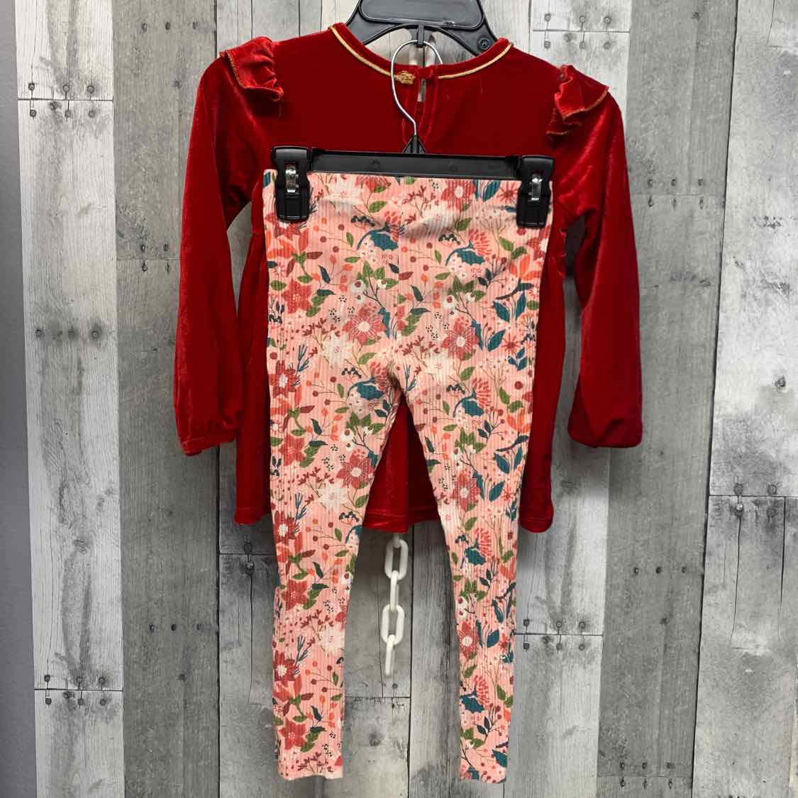 Size 4T Red/Pink Mud Pie Shirt/Leggings