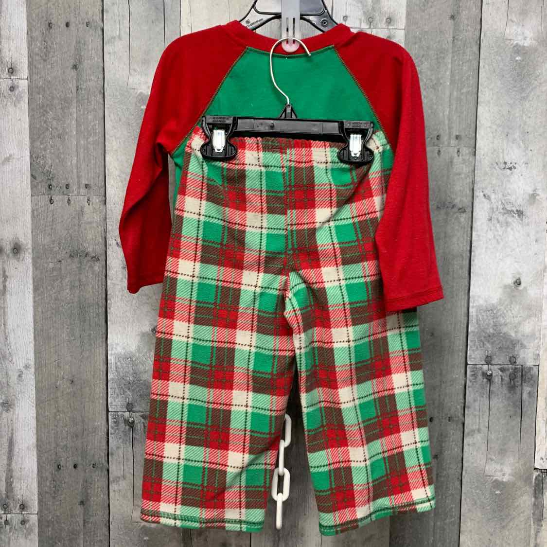 Size 2T Green/Red Just One You 2pc PJs