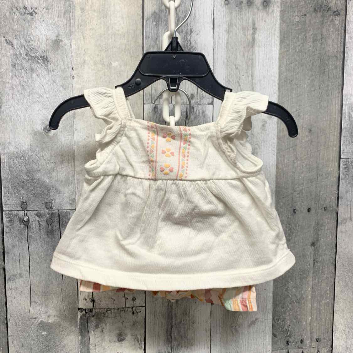 Size 3 Months White/Pink Just One You Shirt/Shorts