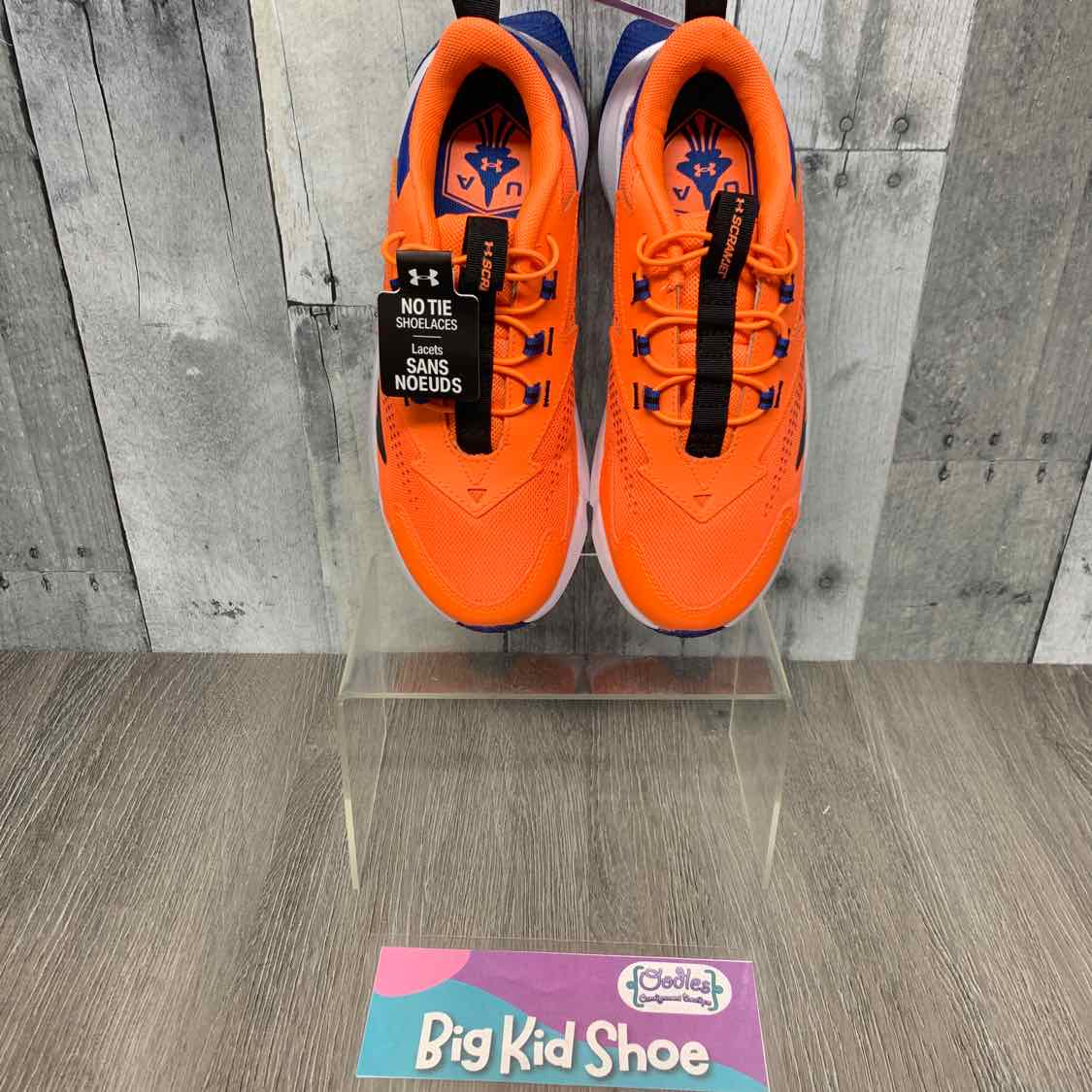 Size 3 Orange/Blue Sport Brand Sneakers