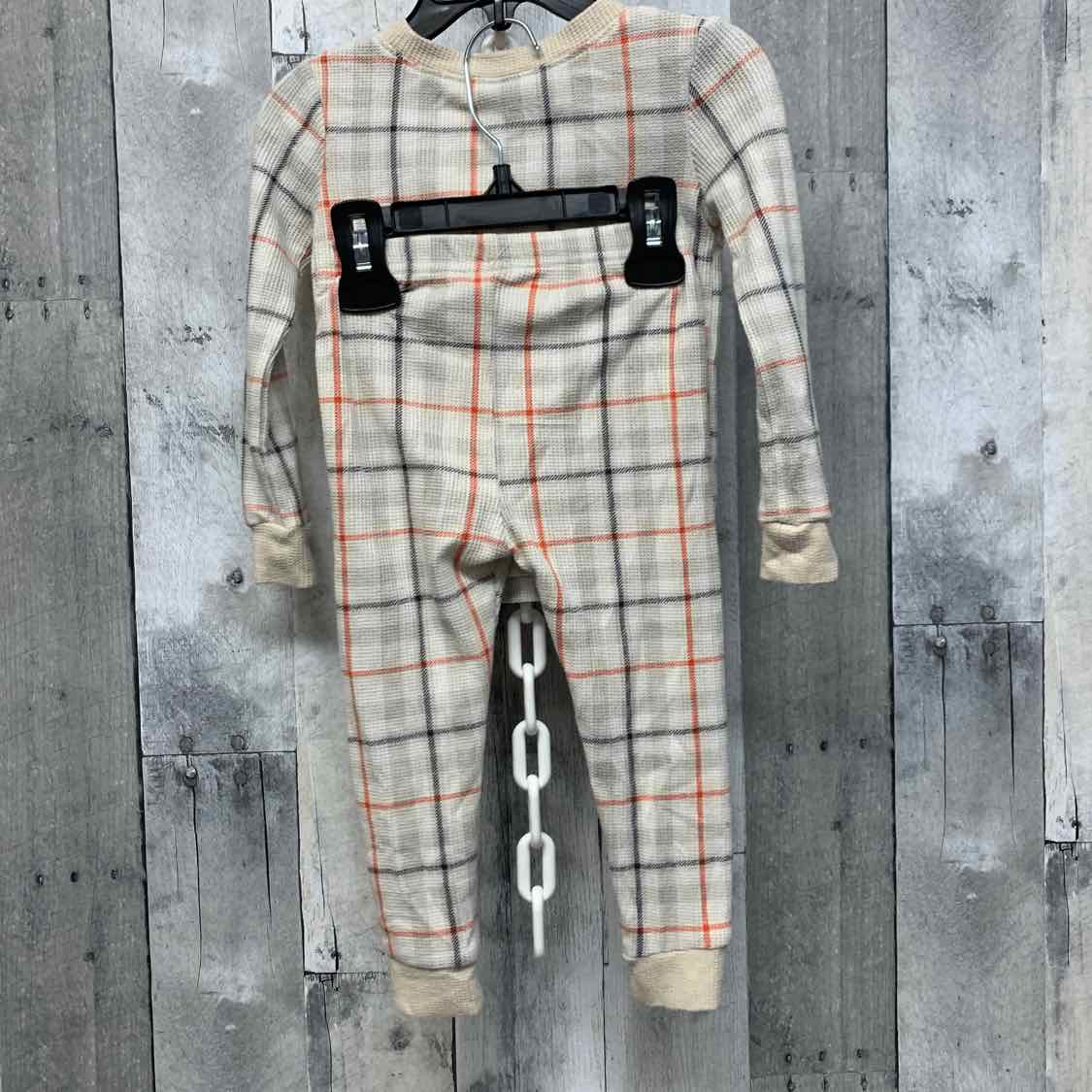 Size 2T Tan Plaid BearPaw 2pc PJs