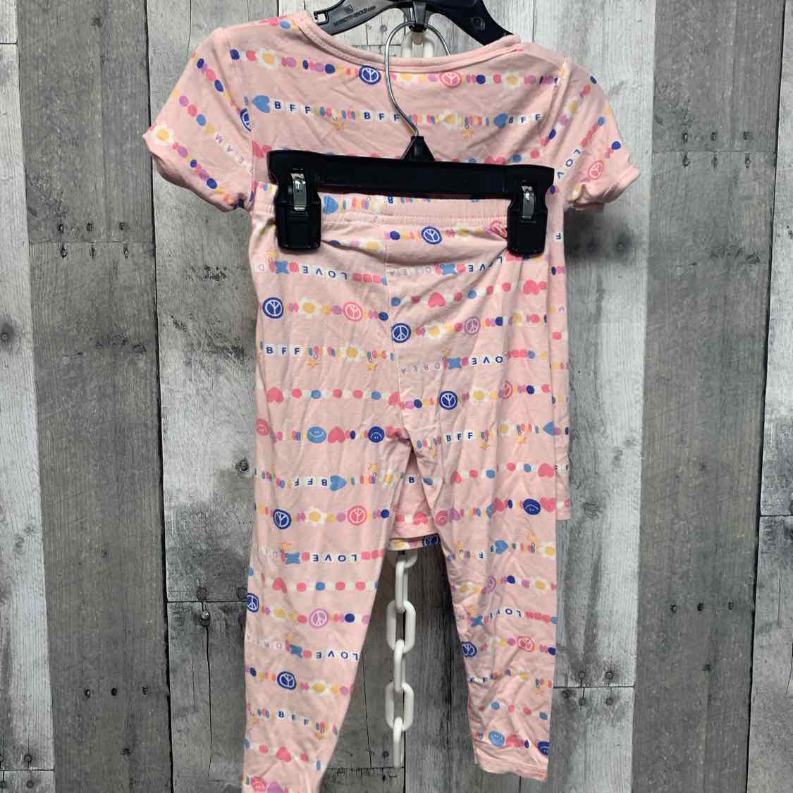 Size 2T Pink Print Bamboo 2pc PJs