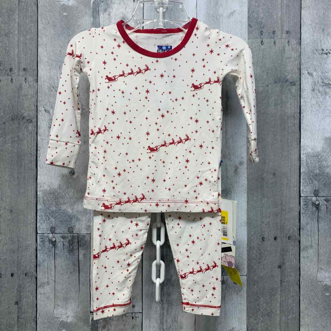 Size 12-18 Months White/Red B Brand 2pc PJs
