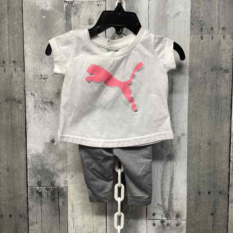 Size 0-3 Months Pink/Gray Puma Shirt/Leggings