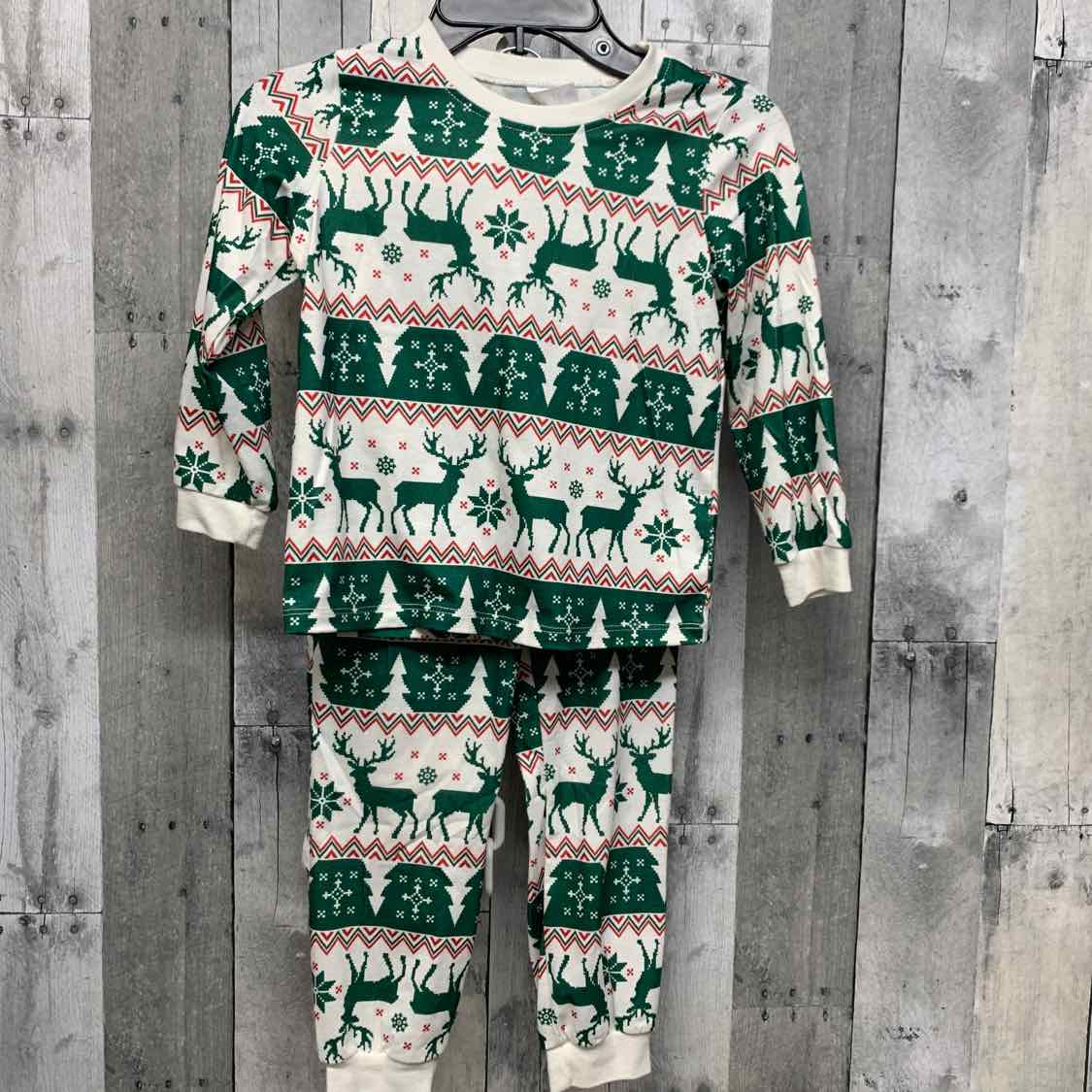 Size 4/5 Green/White B Brand 2pc PJs