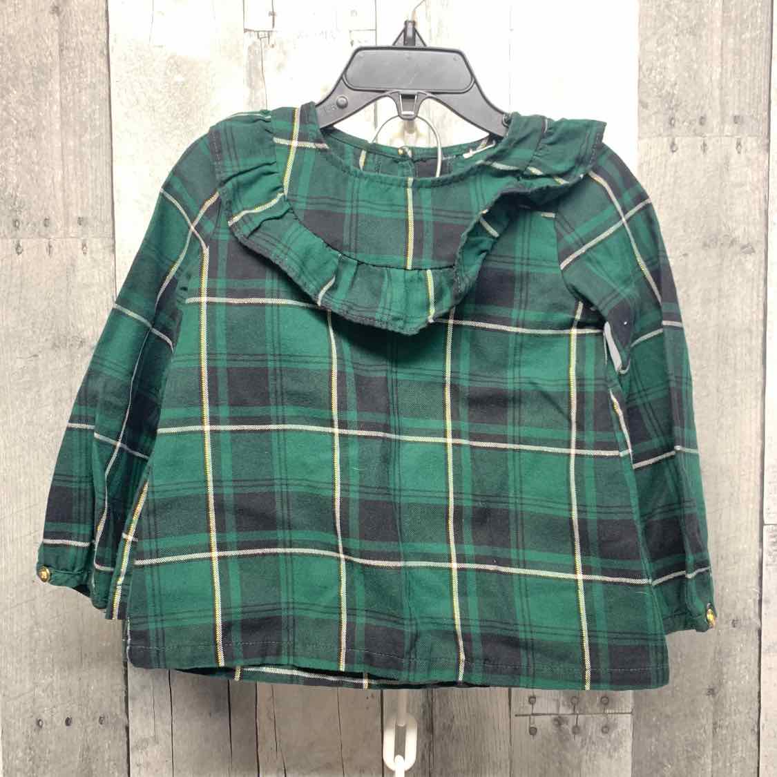 Size 2T Green Plaid Carter's Shirt/Skirt