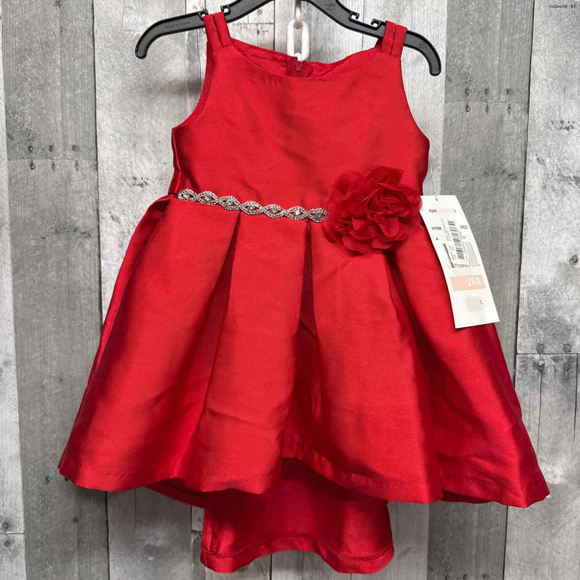Size 2 Red/Silver Rare Editions Dress - Party