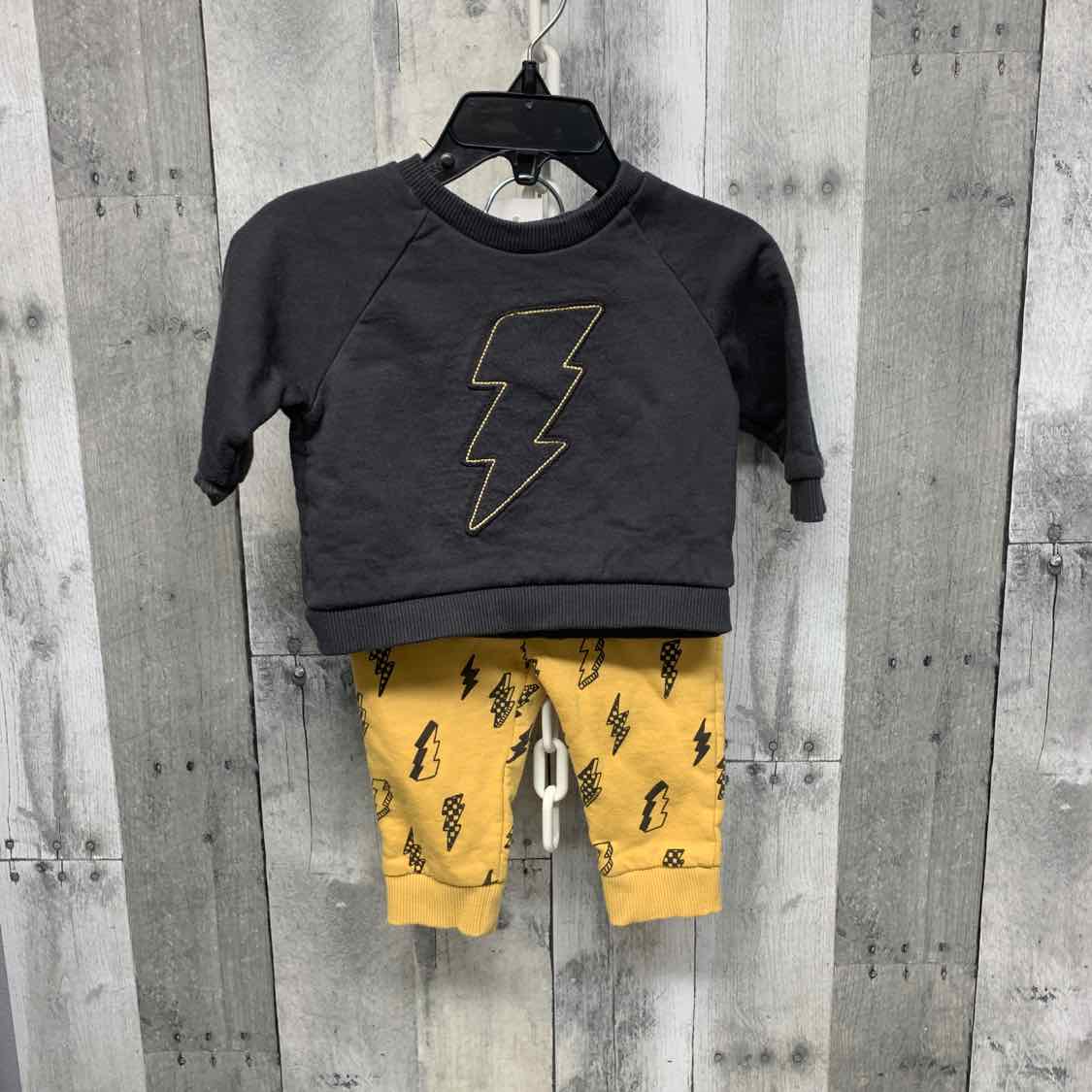 Size 3-6 Months Gray/Yellow Cat & Jack Shirt/Pants