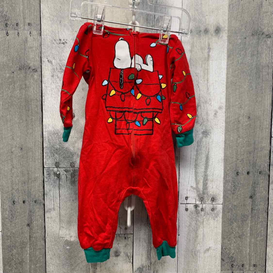 Size 3-6 Months Red Graphic Peanuts Romper