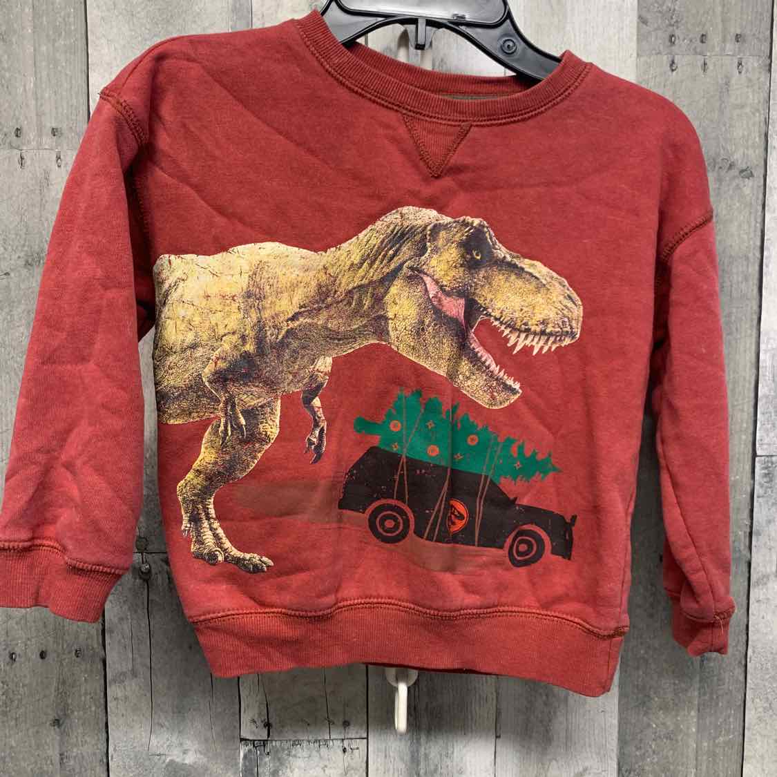 Size 4T Red/Green Jurassic World Pull Over