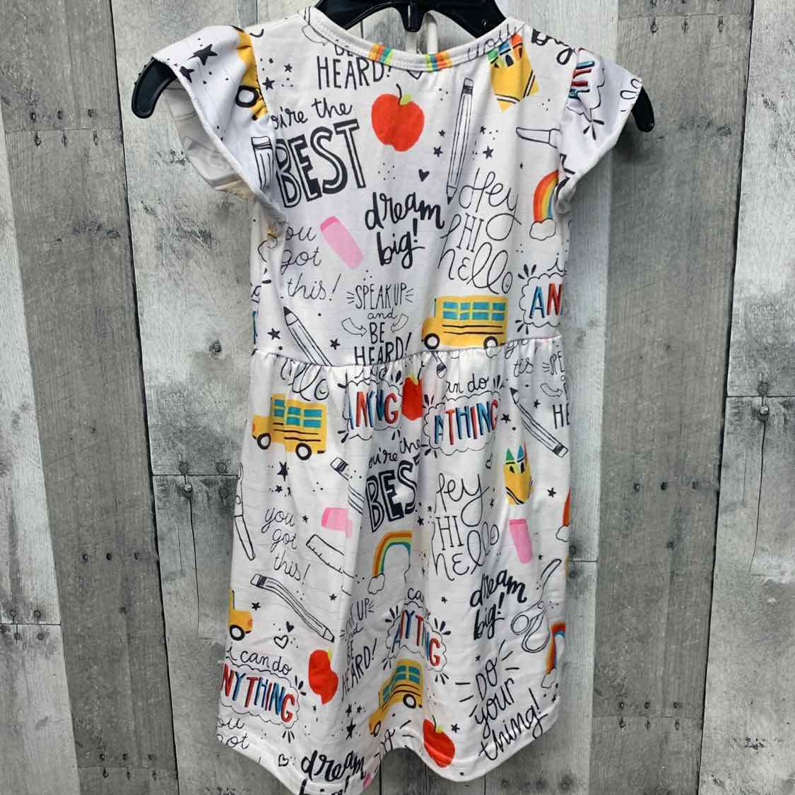 Size 4T White Print Boutique Brand Dress