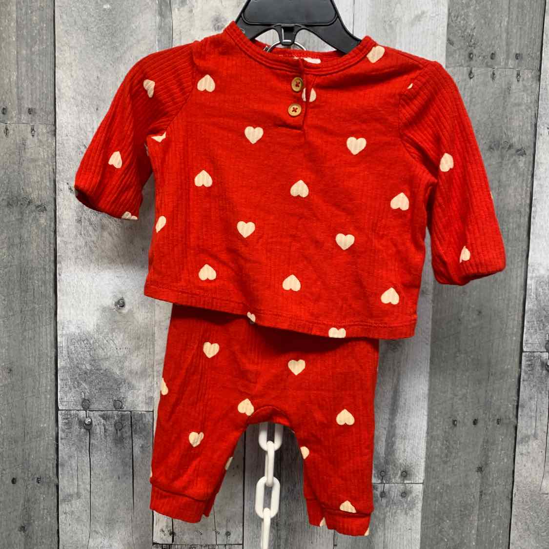 Size 0-3 Months Red Print Cat & Jack Shirt/Pants