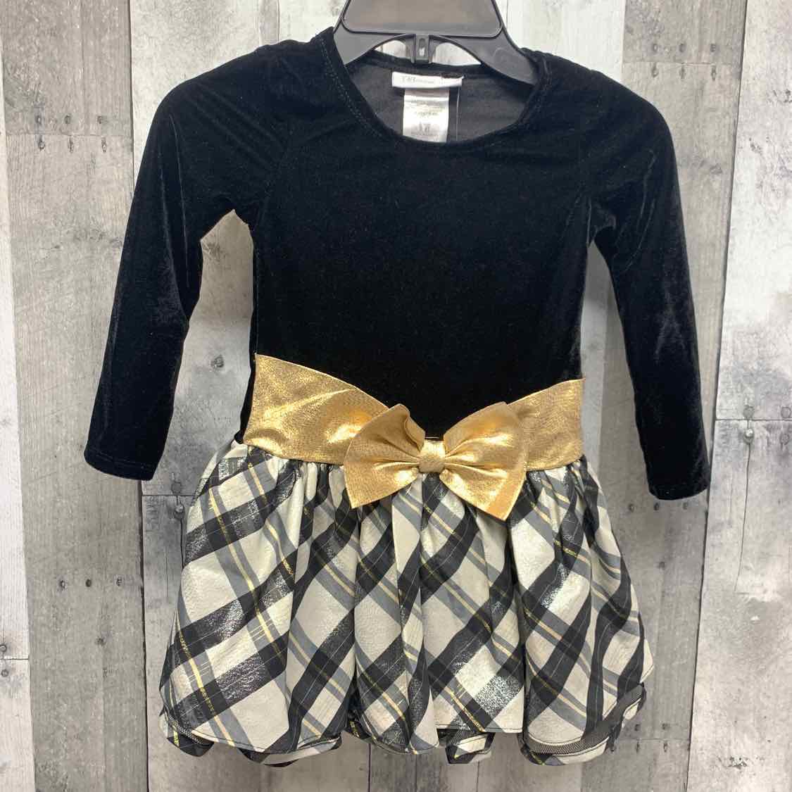 Size 4T Black/Gold Bonnie Jean/Baby LS Dress