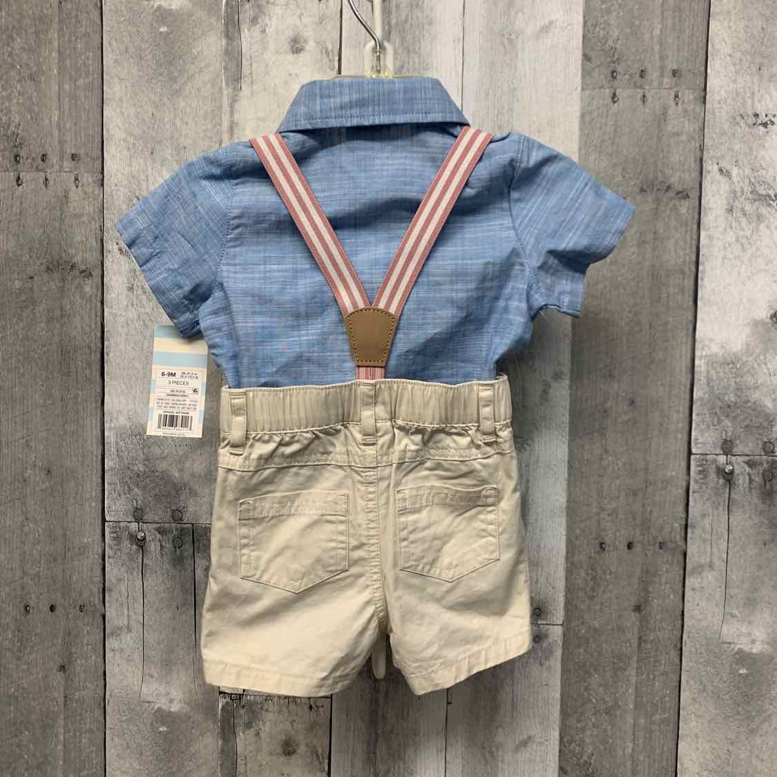 Size 6-9 Months Blue/Tan Cat & Jack Shirt/Shorts - OodlesCB