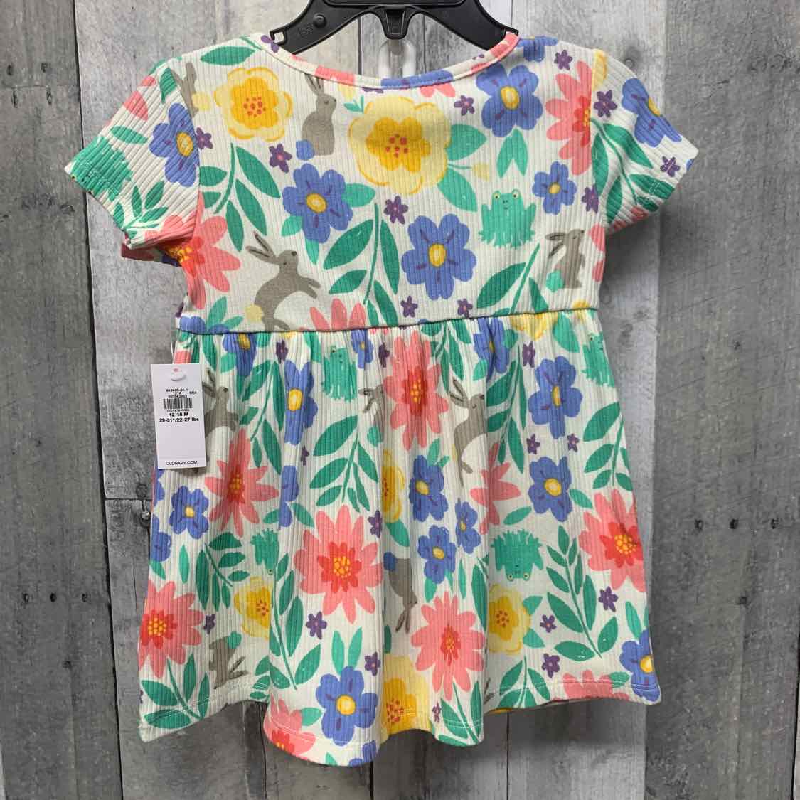 Size 12-18 Months White Print Old Navy Dress