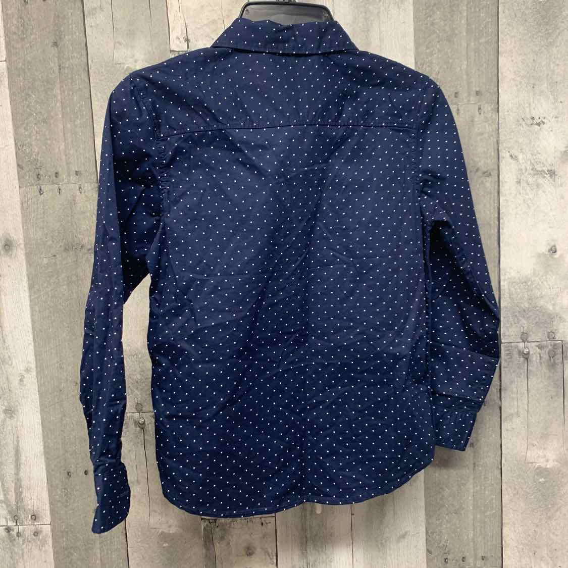 Size 7 Navy/White H&M LS Button Up