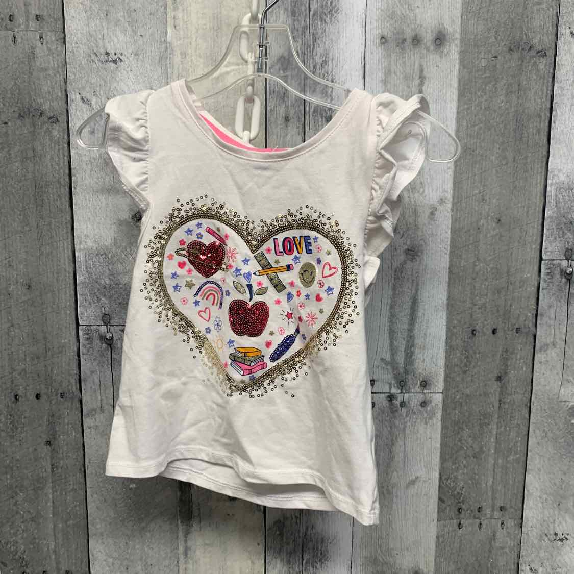 Size 5/6 White Graphic Cynthia Rowley Short Sleeve Shirt